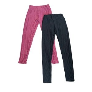 Women's "Booty" Enhancing Leggings - Two Pairs - Size L